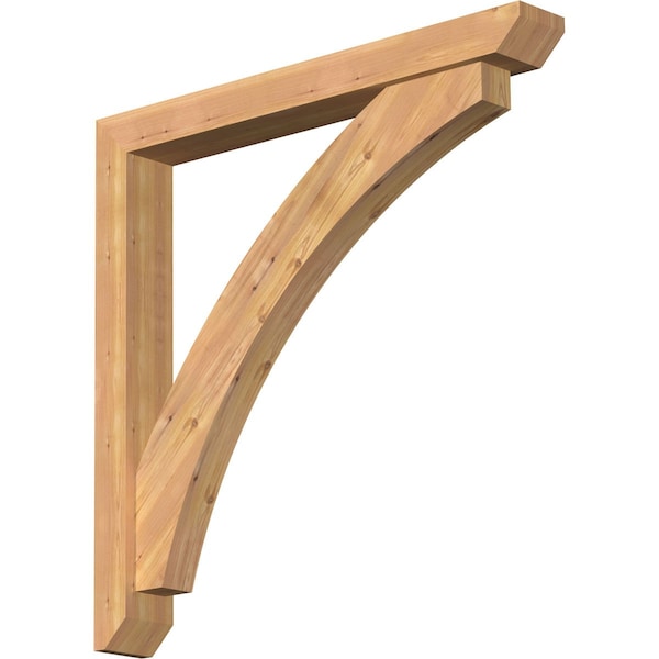 Ekena Millwork Thorton Slat Smooth Bracket w/ Offset Brace, Western Red Cedar, 5 1/2"W x 44"D x 44"H BKT0604X44X44THR06SWR - main